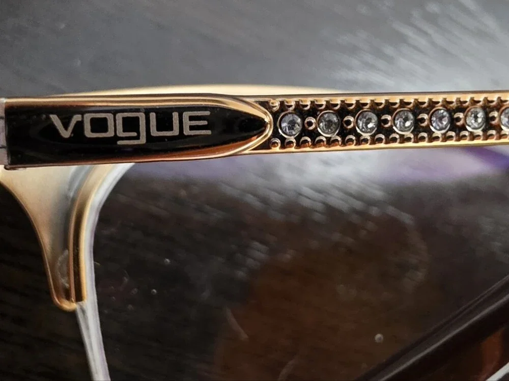 VOGUE Women's Semi-Rim Cat-Eye Eyeglasses in Rose Gold